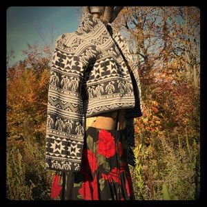 Vintage, Heavy Cotton Phoenix Print Crop Jacket